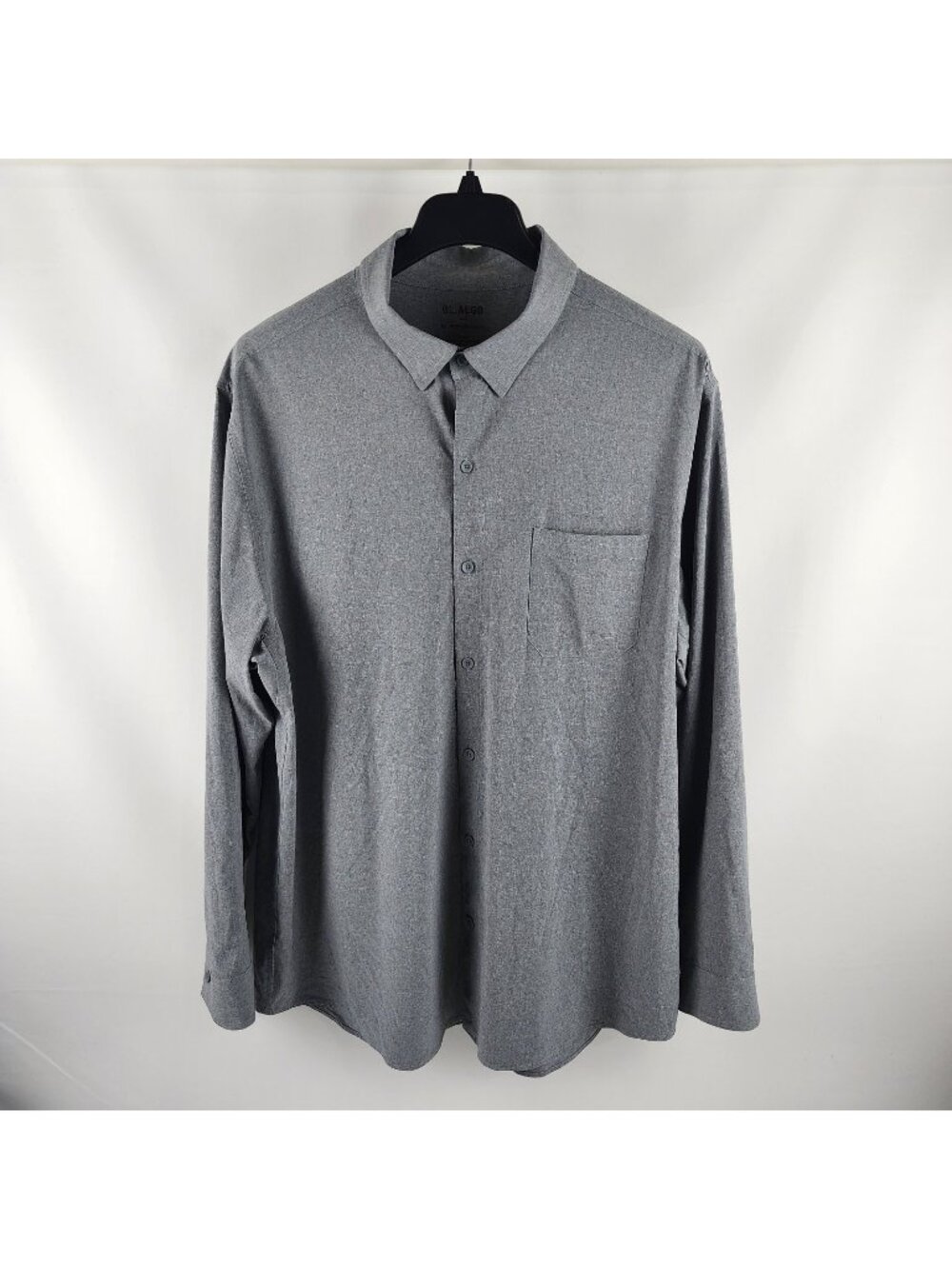 01.Algo Shirt Mens XXL Gray L/S Performance Stretch Button Up